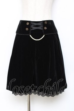 画像1: axes femme / ベロアタックスカート  黒 Y-25-11-15-126-AX-SK-SZ-ZY