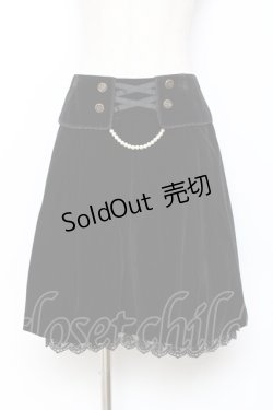 画像1: axes femme / ベロアタックスカート  黒 Y-25-11-15-126-AX-SK-SZ-ZY