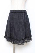 axes femme / ラメツイードスカート  紺 Y-25-11-15-128-AX-SK-SZ-ZY
