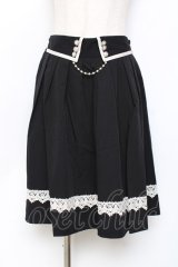 axes femme / パールデザインスカート  黒 Y-25-11-15-129-AX-SK-SZ-ZI