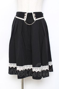 画像1: axes femme / パールデザインスカート  黒 Y-25-11-15-129-AX-SK-SZ-ZY