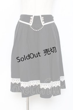 画像1: axes femme / パールデザインスカート  黒 Y-25-11-15-129-AX-SK-SZ-ZI