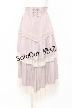 画像1: axes femme / サテンイレヘムスカート  アワピンク Y-25-11-15-130-AX-SK-SZ-ZY