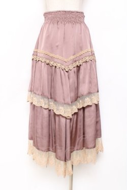 画像2: axes femme / サテンイレヘムスカート  アワピンク Y-25-11-15-130-AX-SK-SZ-ZY