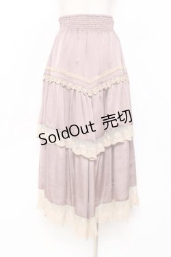 画像2: axes femme / サテンイレヘムスカート  アワピンク Y-25-11-15-130-AX-SK-SZ-ZY