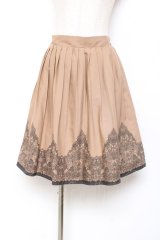 axes femme / パネル柄プリーツスカート  キャメル Y-25-11-15-131-AX-SK-SZ-ZI