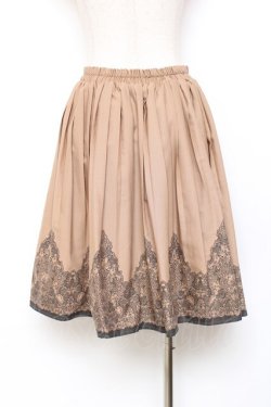 画像2: axes femme / パネル柄プリーツスカート  キャメル Y-25-11-15-131-AX-SK-SZ-ZY