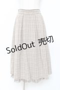 axes femme / チェック柄バッスル風スカート  ブラウン Y-25-11-15-132-AX-SK-SZ-ZI