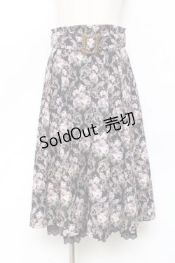 画像1: axes femme / ウォールオーナメント柄スカート  黒 Y-25-11-15-133-AX-SK-SZ-ZY