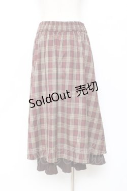 画像2: axes femme / 裾プリーツチェック柄スカート  ブラウン Y-25-11-15-134-AX-SK-SZ-ZY