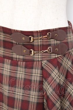 画像3: axes femme / 裾プリーツチェック柄スカート  ブラウン Y-25-11-15-134-AX-SK-SZ-ZY