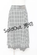 axes femme / 裾プリーツチェック柄スカート  グリーン Y-25-11-15-135-AX-SK-SZ-ZY