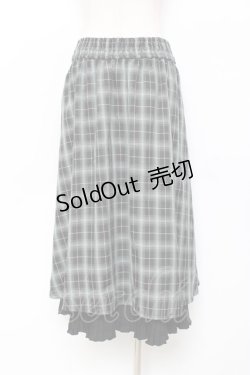 画像2: axes femme / 裾プリーツチェック柄スカート  グリーン Y-25-11-15-135-AX-SK-SZ-ZY