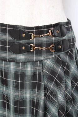 画像3: axes femme / 裾プリーツチェック柄スカート  グリーン Y-25-11-15-135-AX-SK-SZ-ZY