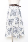 an another angelus / 単色ローズプリントサーキュラースカート  グレー Y-25-11-15-137-CA-SK-SZ-ZY