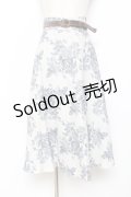 an another angelus / 単色ローズプリントサーキュラースカート  グレー Y-25-11-15-137-CA-SK-SZ-ZY