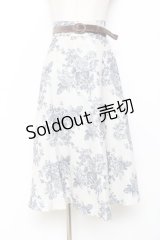 an another angelus / 単色ローズプリントサーキュラースカート  グレー Y-25-11-15-137-CA-SK-SZ-ZY