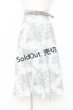 画像1: an another angelus / 単色ローズプリントサーキュラースカート  グレー Y-25-11-15-137-CA-SK-SZ-ZY