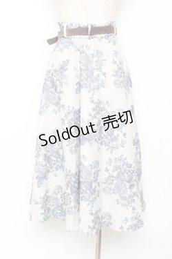 画像2: an another angelus / 単色ローズプリントサーキュラースカート  グレー Y-25-11-15-137-CA-SK-SZ-ZY