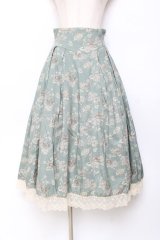 Victorian maiden / カントリーハイウエストスカート  ブルー Y-25-11-15-140-CL-SK-SZ-ZY