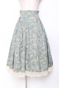 画像1: Victorian maiden / カントリーハイウエストスカート  ブルー Y-25-11-15-140-CL-SK-SZ-ZY