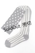 Emily Temple cute / ドットストライプオーバーニーソックス   Y-25-11-15-021-ET-ZA-SZ-ZY