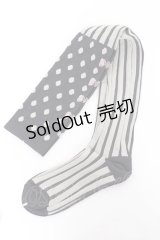 Emily Temple cute / ドットストライプオーバーニーソックス   Y-25-11-15-021-ET-ZA-SZ-ZY