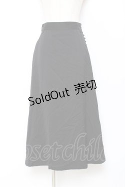 画像1: PINK HOUSE / サイドボタンスカート F 黒 Y-25-11-15-145-LO-SK-SZ-ZY