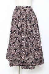 PINK HOUSE / ミニローズ柄スカート F 黒 Y-25-11-15-146-LO-SK-SZ-ZY