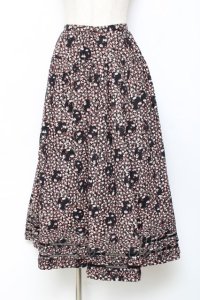 PINK HOUSE / ミニローズ柄スカート F 黒 Y-25-11-15-146-LO-SK-SZ-ZY