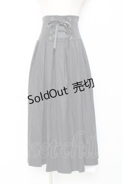 画像1: nohea / コルセットデザインプリーツスカート  黒 Y-25-11-15-147-LO-OP-SZ-ZY