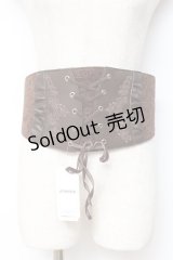 axes femme / レース×刺しゅうコルセットベルト  茶 Y-25-11-15-030-AX-ZA-SZ-ZY