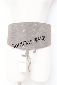 axes femme / レース×刺しゅうコルセットベルト  茶 Y-25-11-15-030-AX-ZA-SZ-ZY