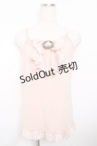axes femme / サテンbigリボンキャミソール  ピンク Y-25-11-21-001-AX-TO-SZ-ZY