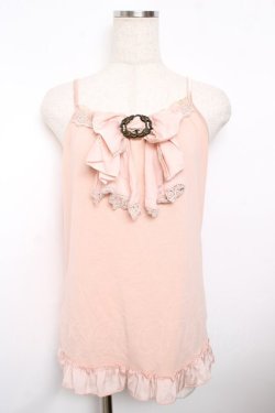 画像1: axes femme / サテンbigリボンキャミソール  ピンク Y-25-11-21-001-AX-TO-SZ-ZY