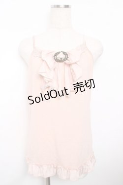 画像1: axes femme / サテンbigリボンキャミソール  ピンク Y-25-11-21-001-AX-TO-SZ-ZY