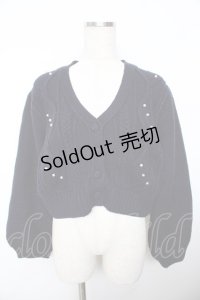 an another angelus / パール使いケーブルニットカーディガン F ネイビー Y-25-11-21-051-CA-TO-SZ-ZY