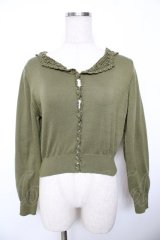 an another angelus / かぎ針編み開衿ニットカーディガン F グリーン Y-25-11-21-052-CA-TO-SZ-ZY