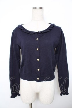 画像1: Amavel / ハートボタンカーディガン  ネイビー Y-25-11-21-060-CA-TO-SZ-ZY