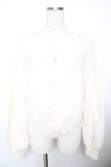 m petit by misako / バラ刺繍ニットカーディガン L 淡薄橙 Y-25-11-21-061-LO-TO-SZ-ZY