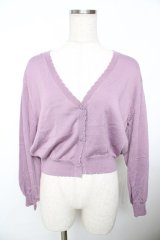F&A / UVカットVネックニットカーディガン F ラベンダー Y-25-11-21-063-LO-TO-SZ-ZY