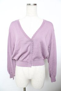 F&A / UVカットVネックニットカーディガン F ラベンダー Y-25-11-21-063-LO-TO-SZ-ZY