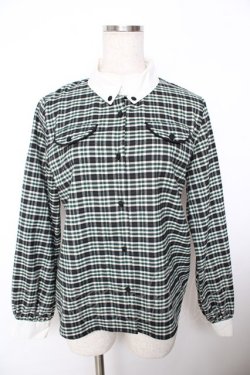 画像1: Fi.n.t / ボタンダウンクレリックチェックシャツ F グリーン Y-25-11-21-064-CA-BL-SZ-ZY