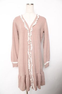 画像1: LODISPOTTO / ビジューボタンロングカーディガン  ピンク Y-25-11-21-070-LO-TO-SZ-ZY