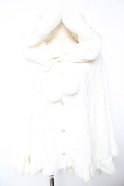 画像1: Ank Rouge / くまちゃんケーブルニット M ホワイト Y-25-11-21-072-CA-CO-SZ-ZY