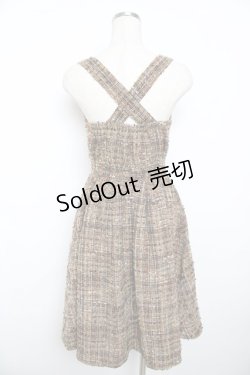 画像2: axes femme POETIQUE / ツイードレースアップワンピース M 茶 Y-25-11-21-074-AX-OP-SZ-ZY