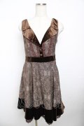 axes femme / オーナメントジャガードワンピース M 茶 Y-25-11-21-077-AX-OP-SZ-ZY