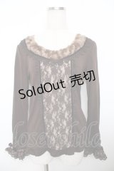 axes femme / 袖口レーシープルオーバー M 茶 Y-25-11-21-008-AX-TO-SZ-ZY