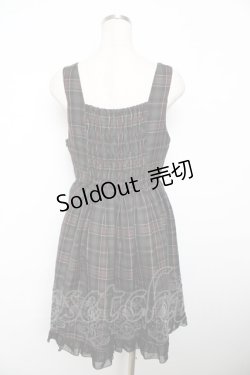 画像2: axes femme / チェック柄ベスト風ワンピース  黒 Y-25-11-21-079-AX-OP-SZ-ZY