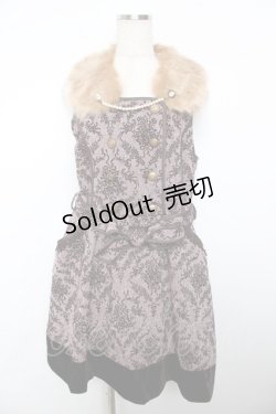 画像1: axes femme / ティペット付きW釦ワンピース M ワイン Y-25-11-21-080-AX-OP-SZ-ZY